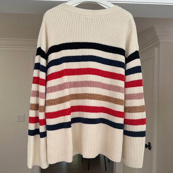 GAP Multicolour Split Hem Cotton Chenille Stripe Sweater - Size XL - Picture 9 of 12